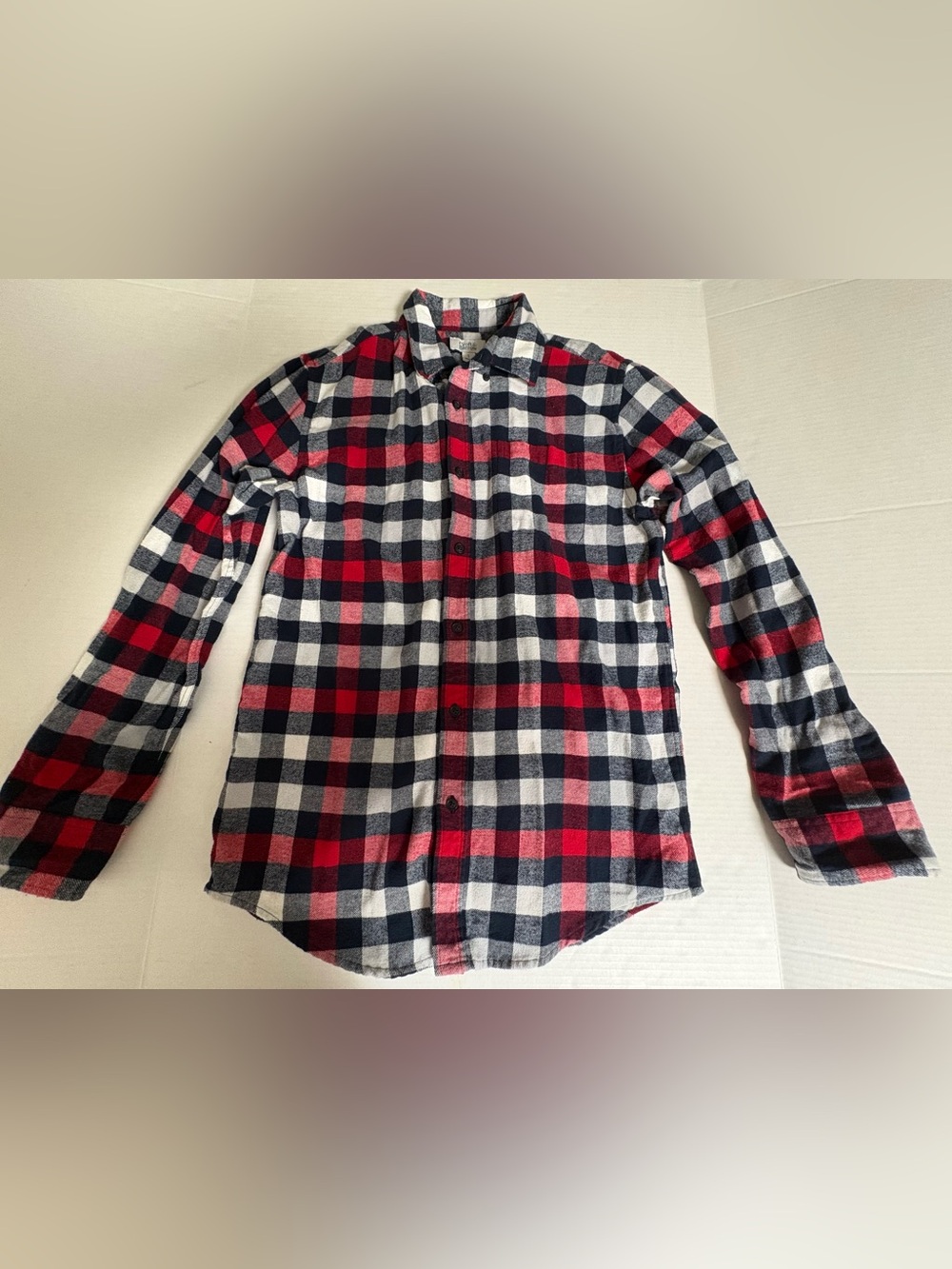 croft & barrow Red, Navy & White Plaid Casual Button-Down Shirt
